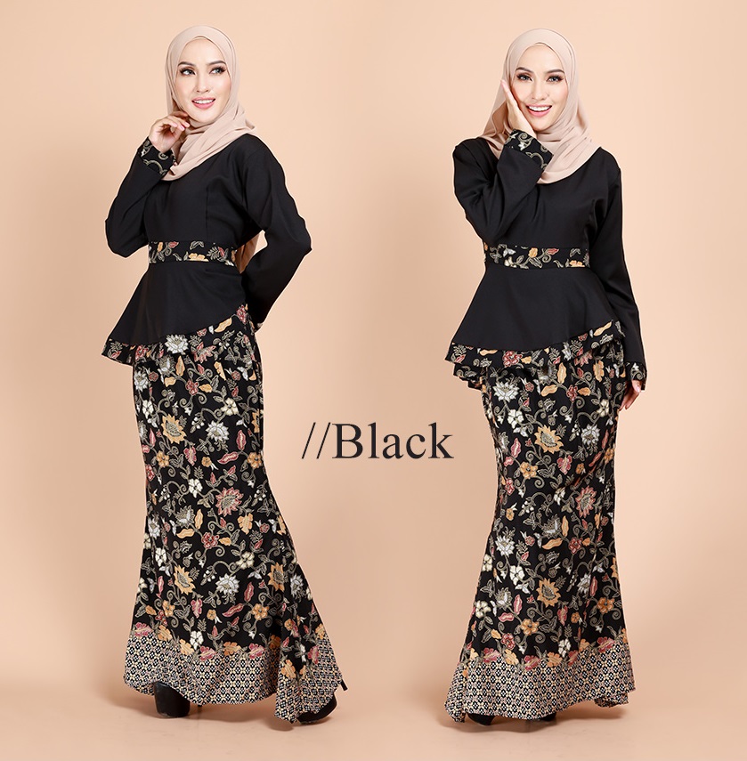 QA-690 ALISYA MODERN KURUNG BLACK