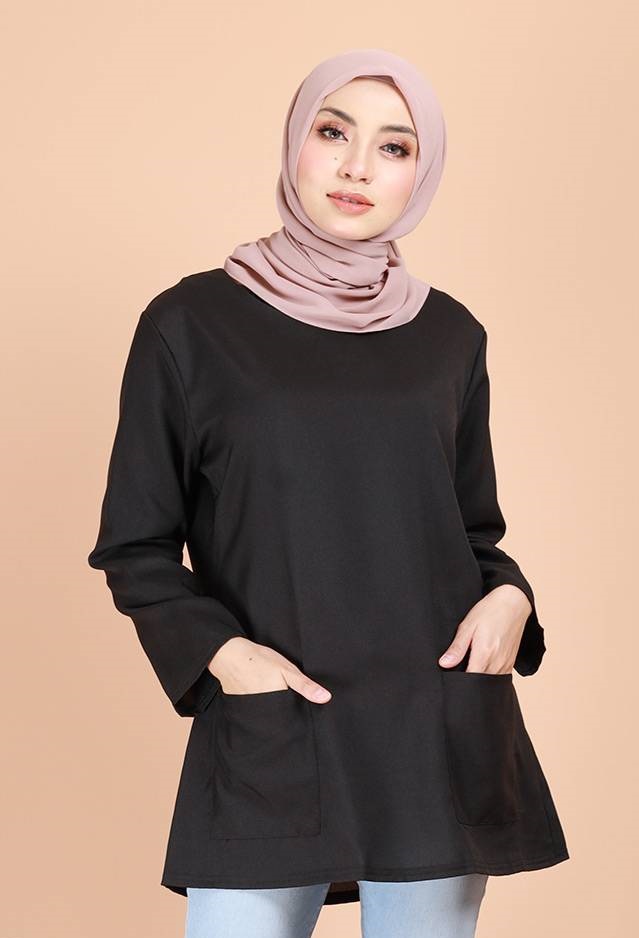 QA-692 BASIC WOMEN'S BLOUSE BLACK