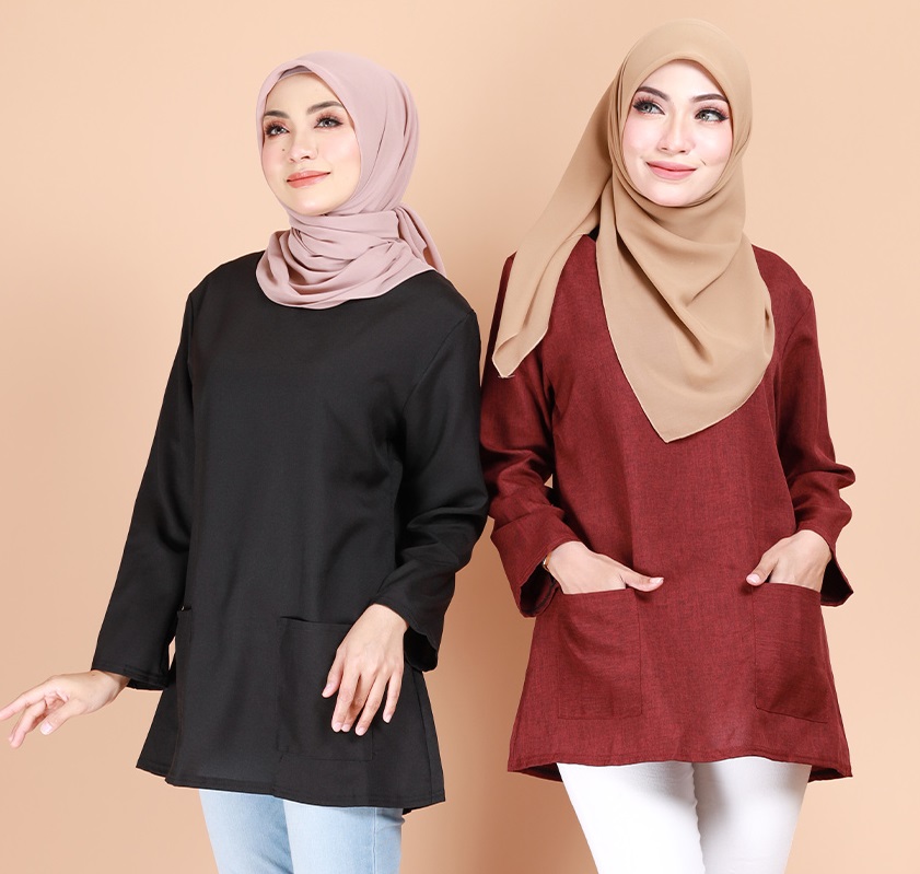 QA-692 BASIC WOMEN'S BLOUSE BLACK