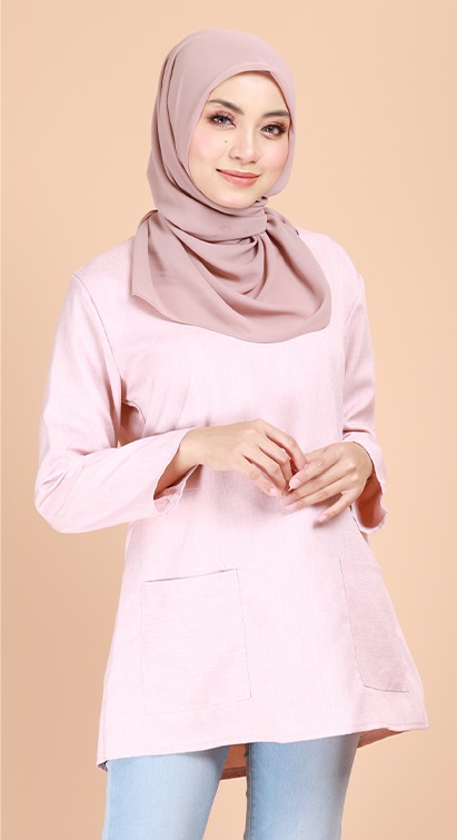 QA-692 BASIC WOMEN'S BLOUSE PINK