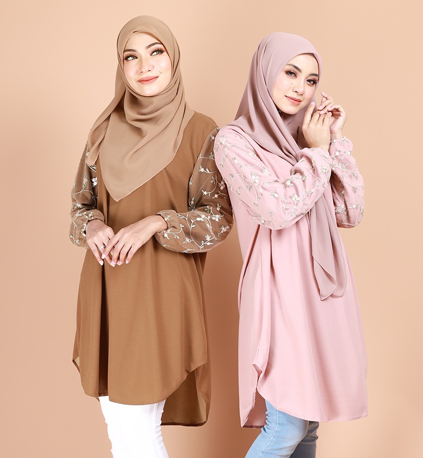 QA-693 MUSLIMAH BLOUSE PINK