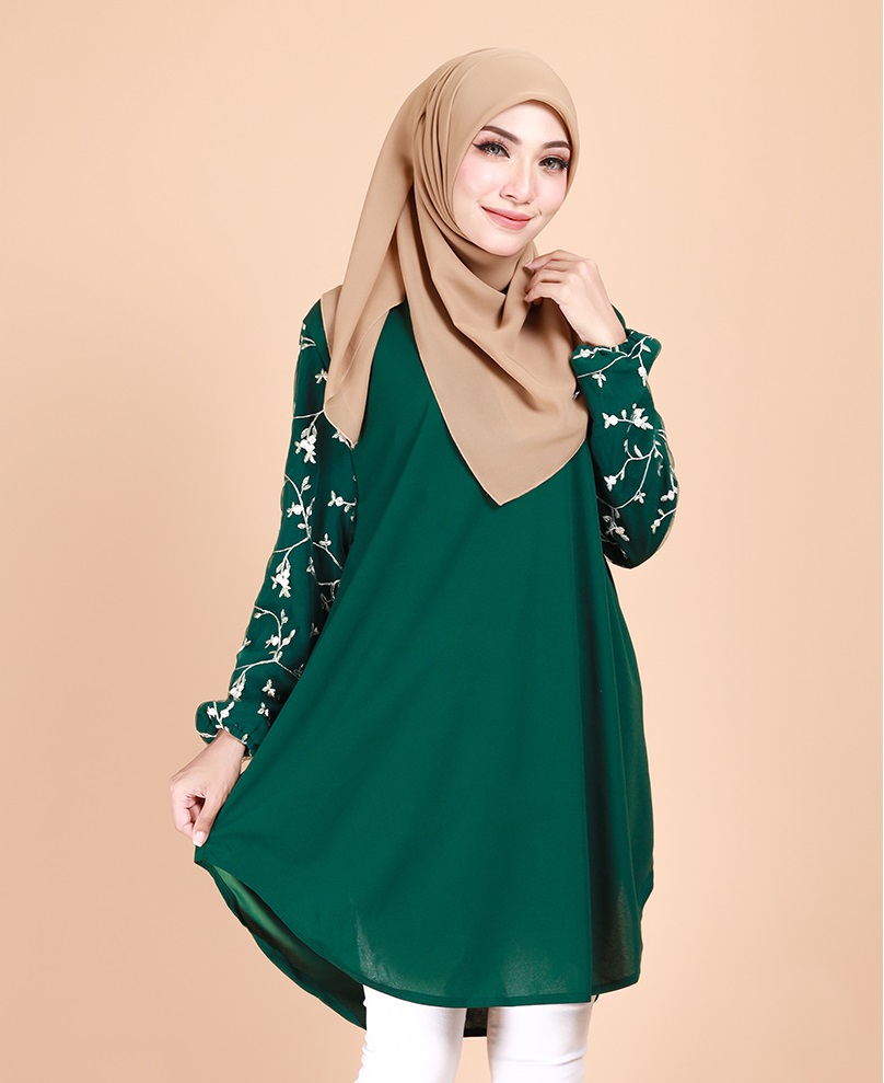 QA-693 MUSLIMAH BLOUSE GREEN