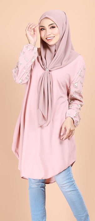 QA-693 MUSLIMAH BLOUSE PINK