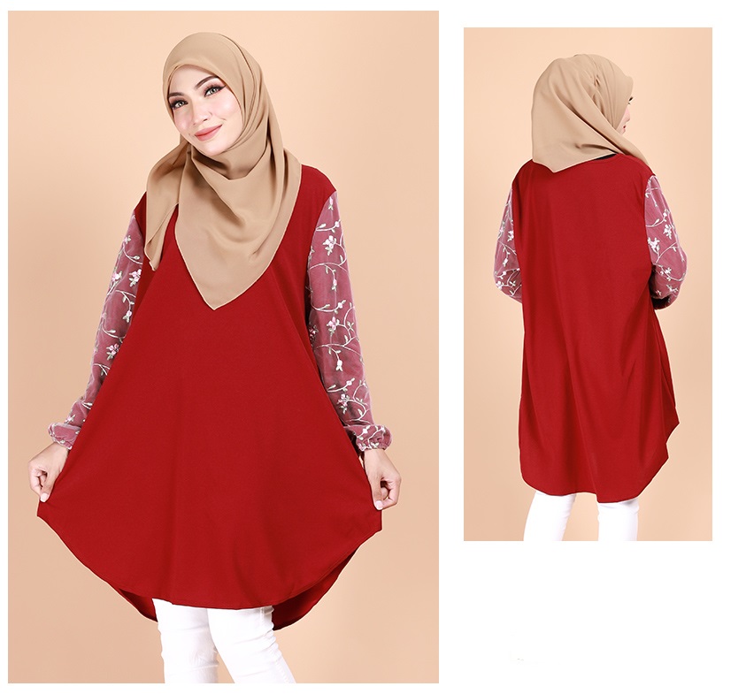 QA-693 MUSLIMAH BLOUSE RED