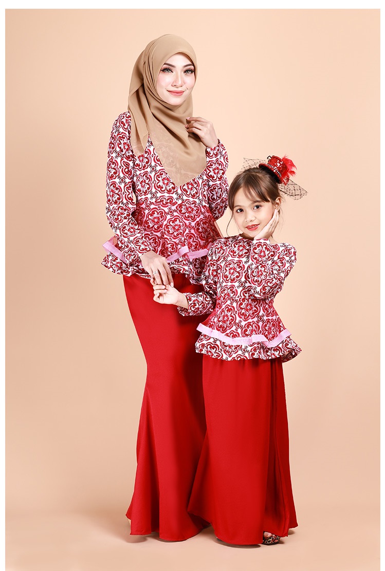 QA-696 KIDS PEPLUM KURUNG RED