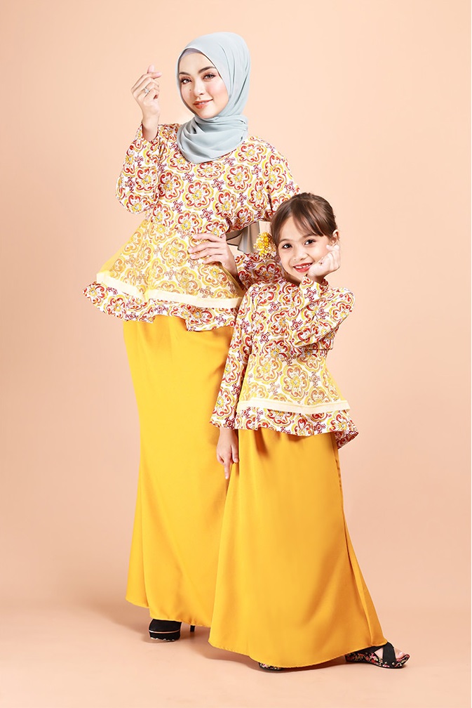 QA-696 KIDS PEPLUM KURUNG YELLOW