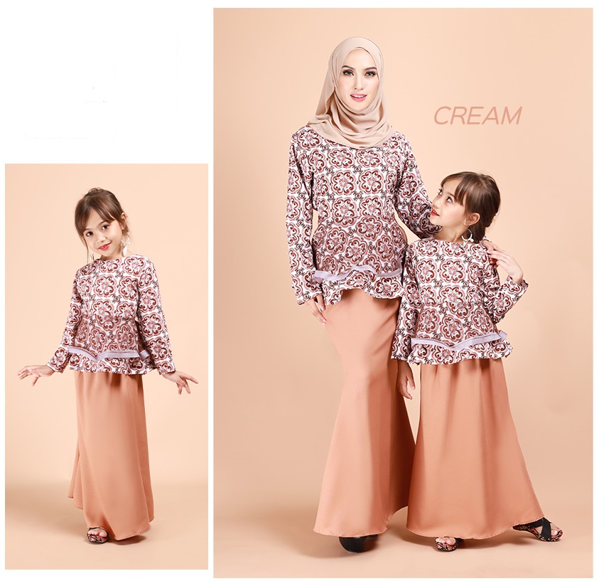 QA-696 KIDS PEPLUM KURUNG CREAM