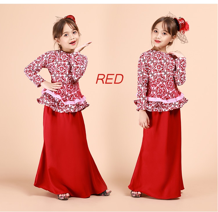 QA-696 KIDS PEPLUM KURUNG RED