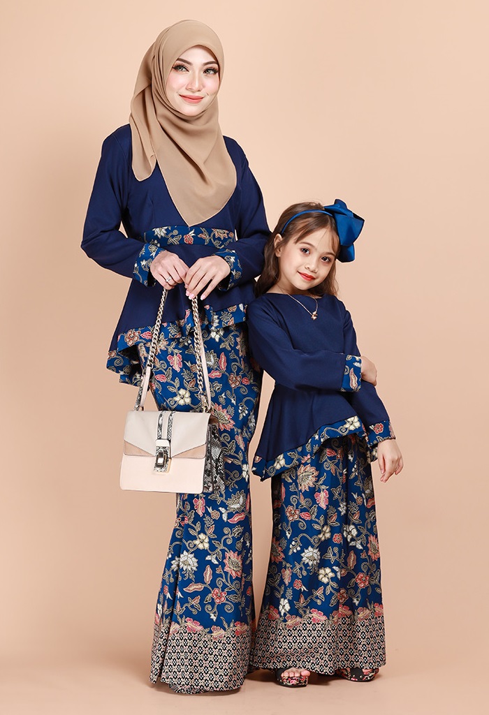 QA-697 KIDS MODERN KURUNG NAVY BLUE