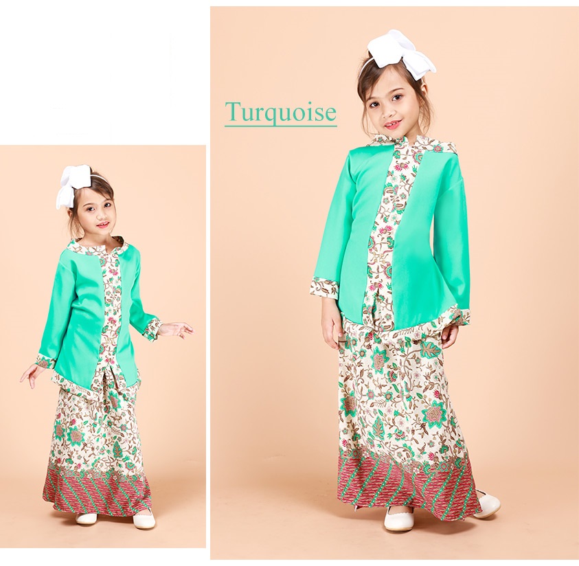 QA-698 KIDS KEBAYA SET TURQUOISE