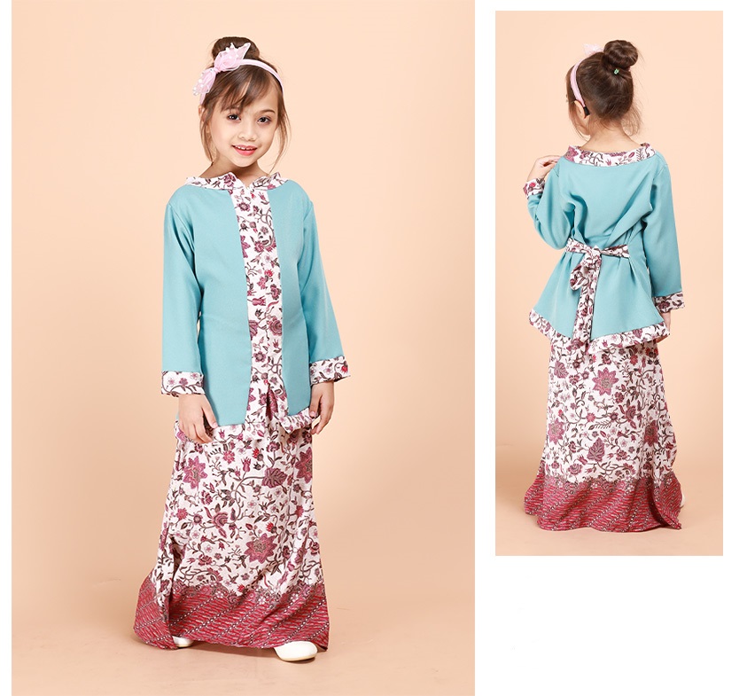 QA-698 KIDS KEBAYA SET DUST BLUE