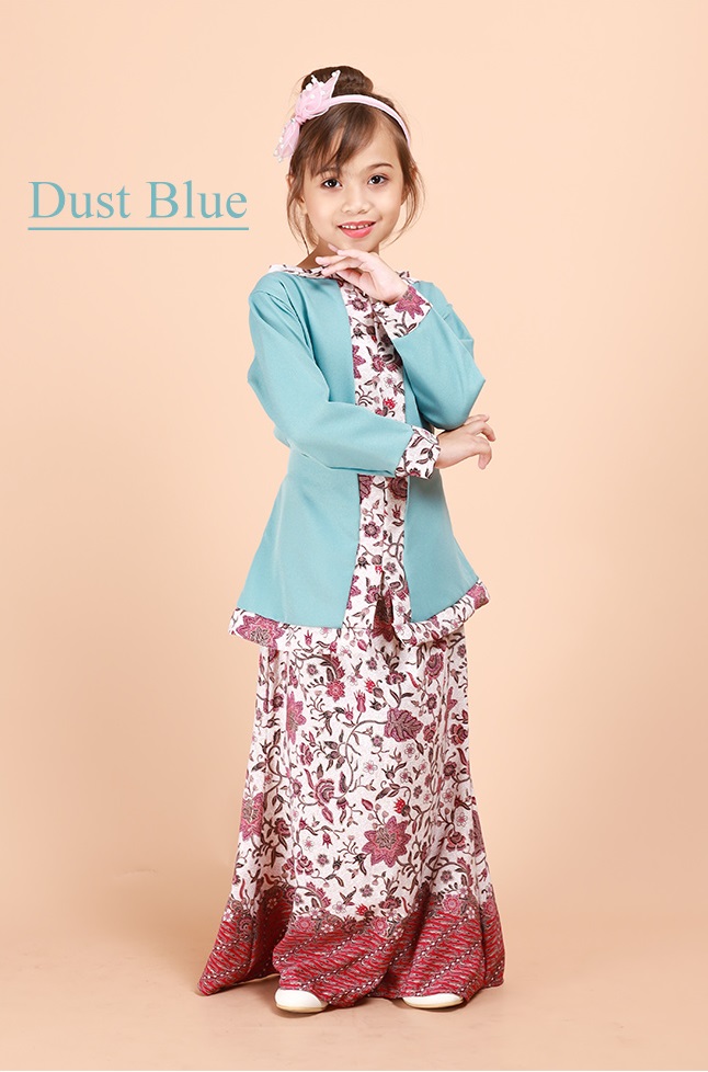 QA-698 KIDS KEBAYA SET DUST BLUE