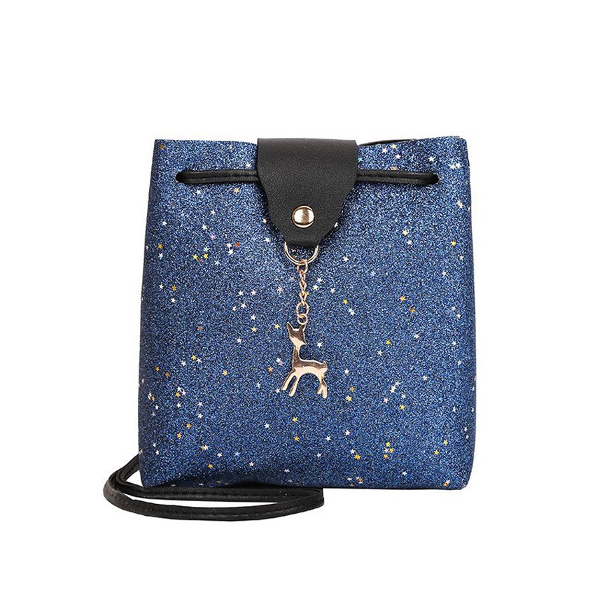 KW80524 GLITTER DEER SLING BAG BLUE