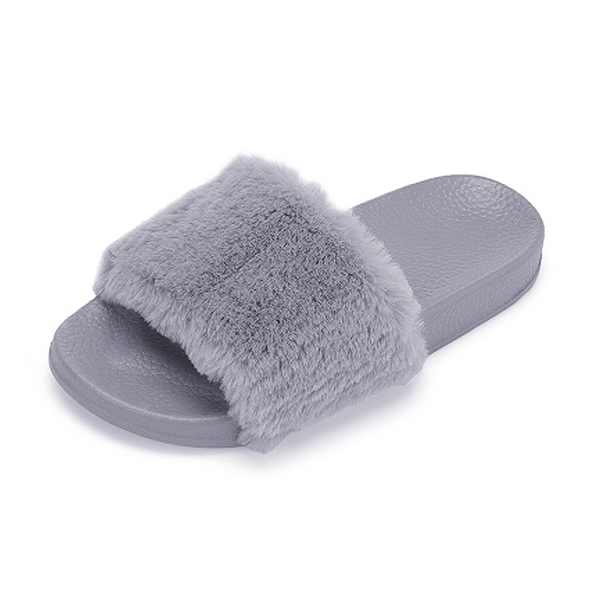 KW80536 FLUFFY WOMEN'S SHOES GREY