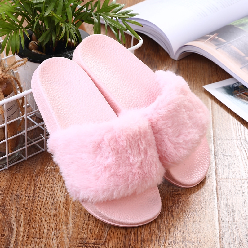 KW80536 FLUFFY WOMEN'S SHOES PINK