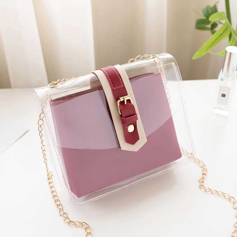 KW80556 STYLISH WOMEN'S TRANSPARENT BAG RED