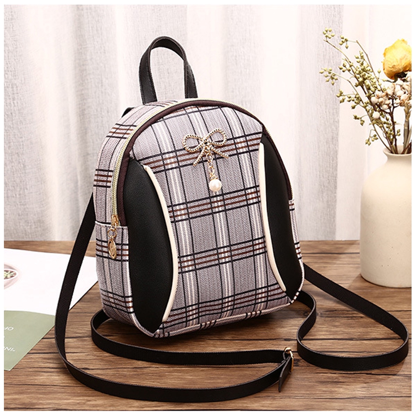 KW80567 TRENDY RIBBON BACKPACK BLACK