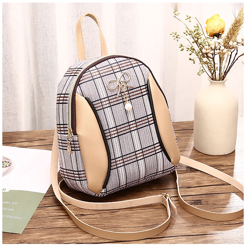 KW80567 TRENDY RIBBON BACKPACK KHAKI