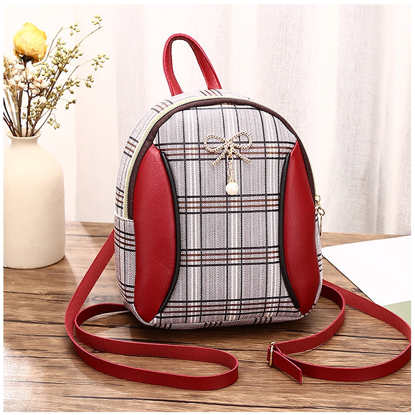 KW80567 TRENDY RIBBON BACKPACK RED