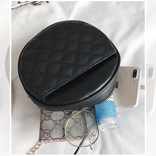 KW80581 STYLISH ROUND SLING BAG BLACK