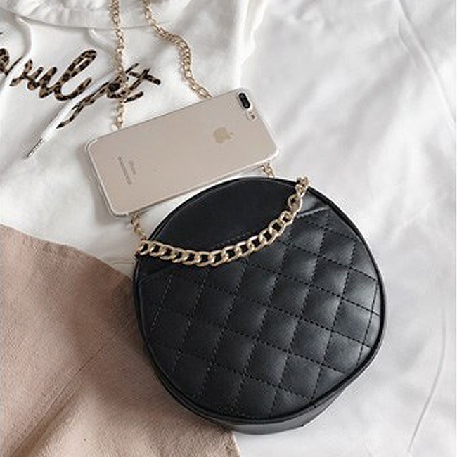 KW80581 STYLISH ROUND SLING BAG BLACK