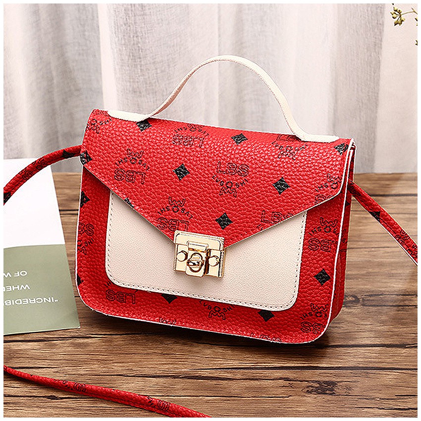 KW80613 SQUARE SLING BAG RED