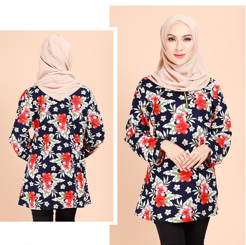 QA-700 FLORAL BATIK BLOUSE AS PICTURE