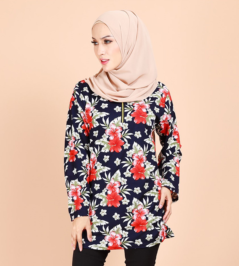 QA-700 FLORAL BATIK BLOUSE AS PICTURE