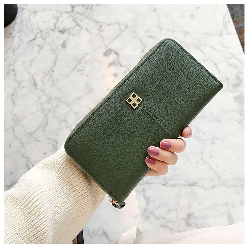 KW80677 LOVELY WOMEN'S LONG PURSE DARK GREEN