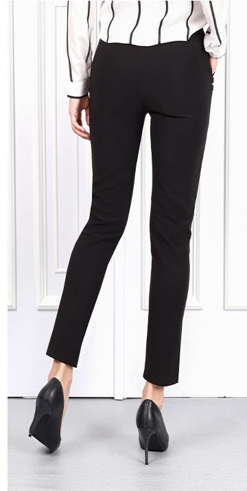 QA-711 PLUS SIZE BASIC PANTS BLACK