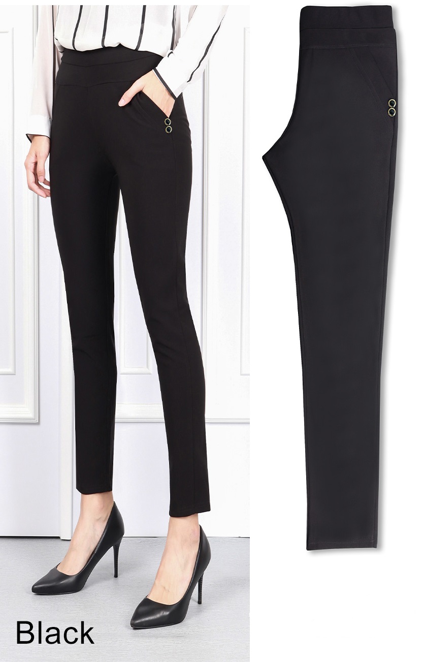 QA-711 PLUS SIZE BASIC PANTS BLACK