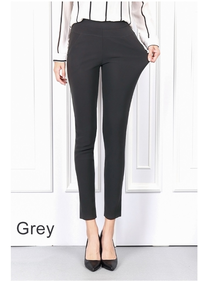 QA-711 PLUS SIZE BASIC PANTS GREY