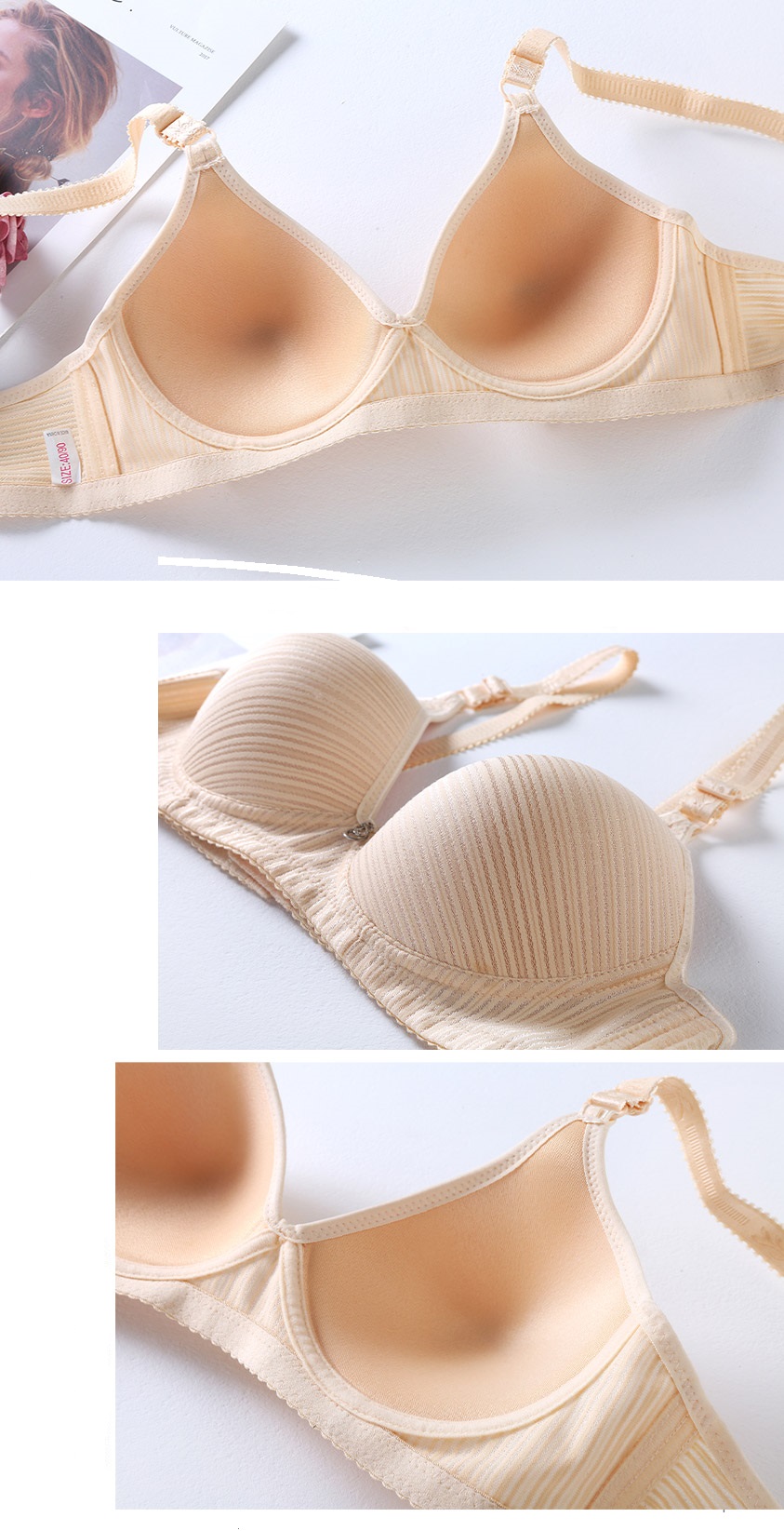 QA-719 WOMEN'S BASIC BRA CREAM