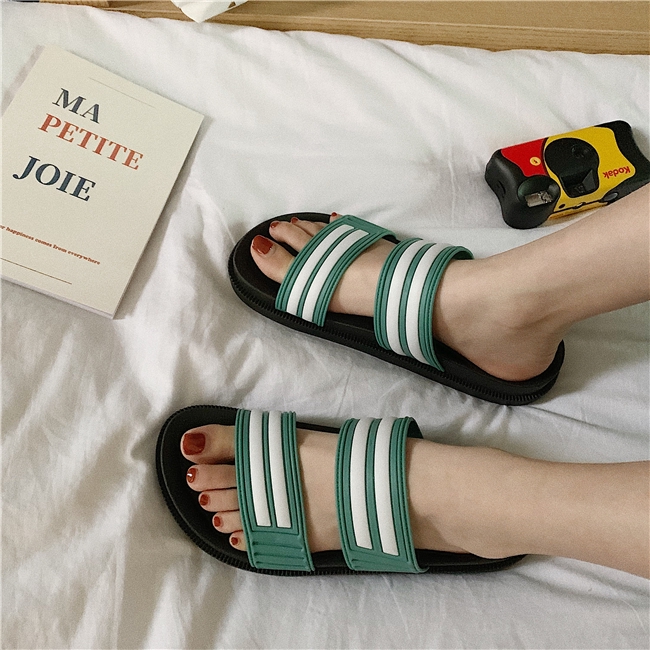 KW80708 STRIPES SANDALS GREEN