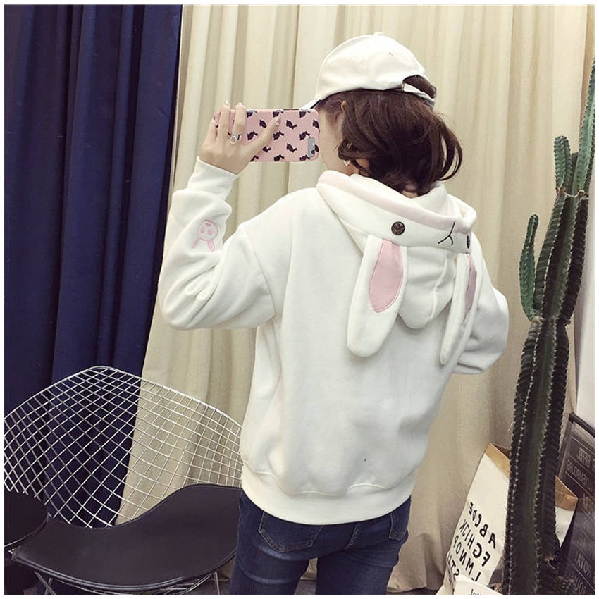 KW80713 RABBIT TRAVEL SWEATERS WHITE