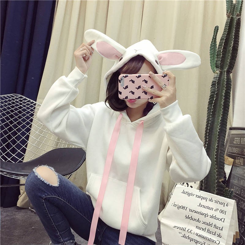 KW80713 RABBIT TRAVEL SWEATERS WHITE