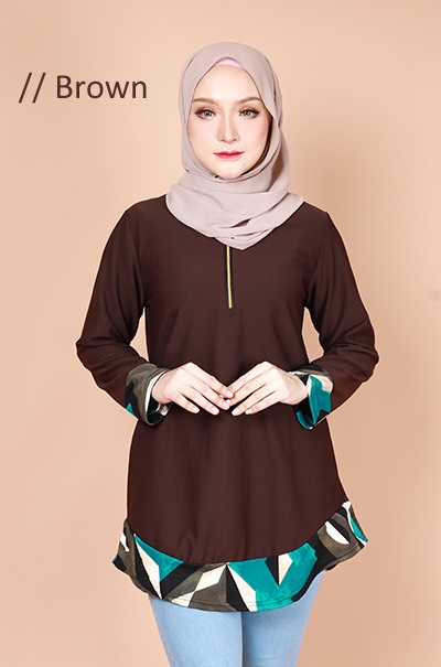 QA-733 MODERN BLOUSE BROWN