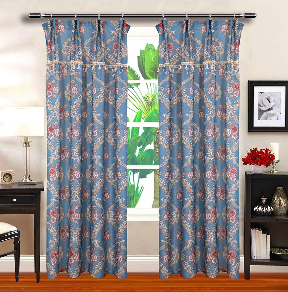 QA-721 CLASSIC STYLE CURTAIN DUST BLUE