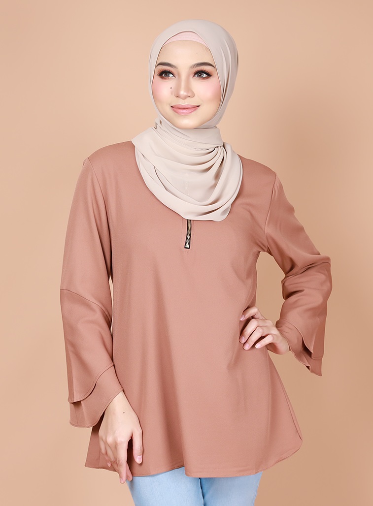 QA-735 BASIC PLAIN BLOUSE AS PICTURE