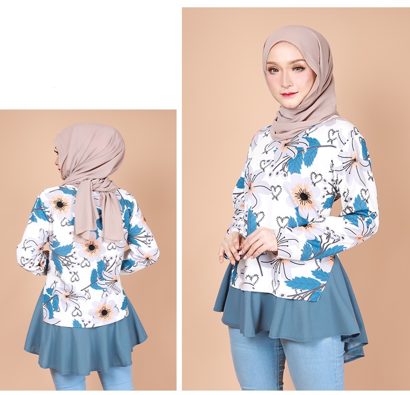 QA-737 CASUAL FLORAL BLOUSE WHITE