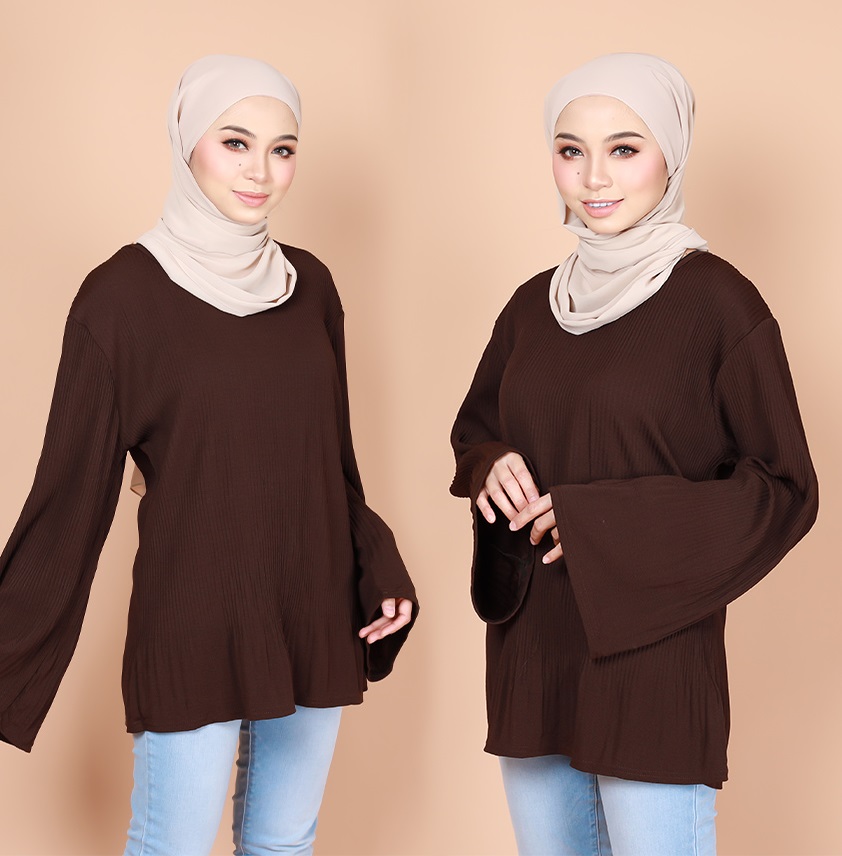 QA-740 WOMEN'S BLOUSE BROWN