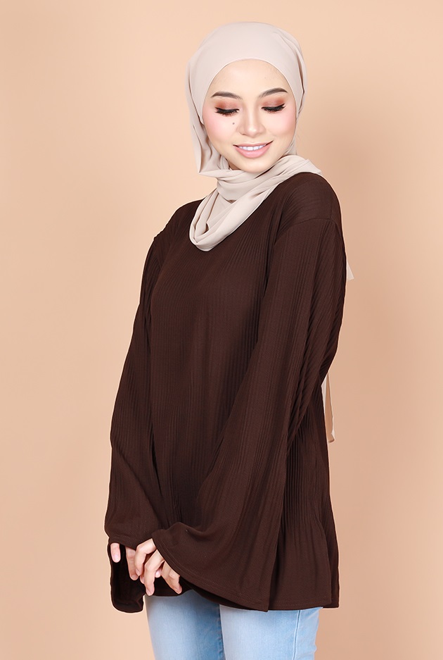 QA-740 WOMEN'S BLOUSE BROWN