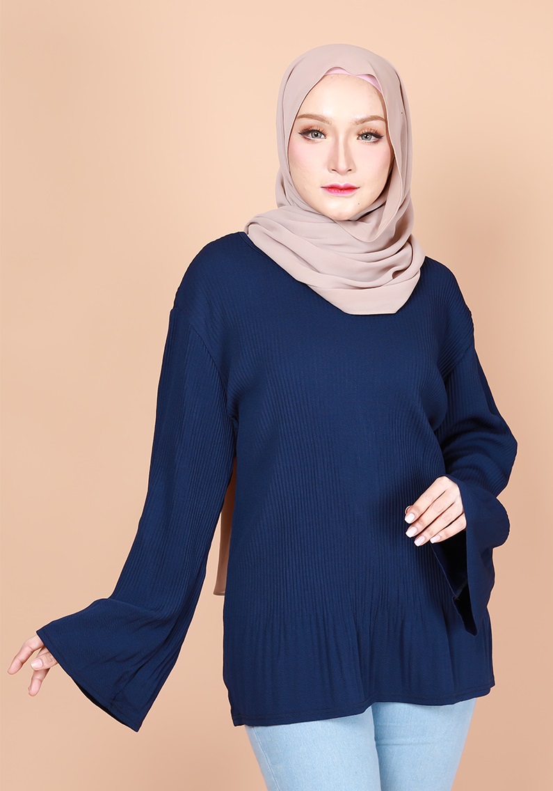 QA-740 WOMEN'S BLOUSE NAVY BLUE