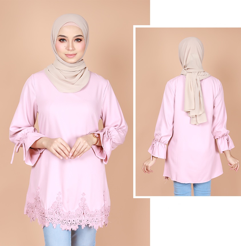 QA-743 PLUS SIZE BLOUSE PINK