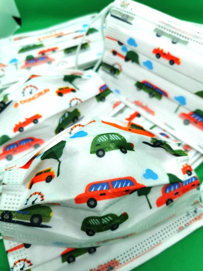 FM1000 Kid Disposable Cartoon Design Kids Face Cars