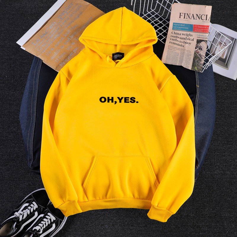 Oh yes yellow hoodie sale