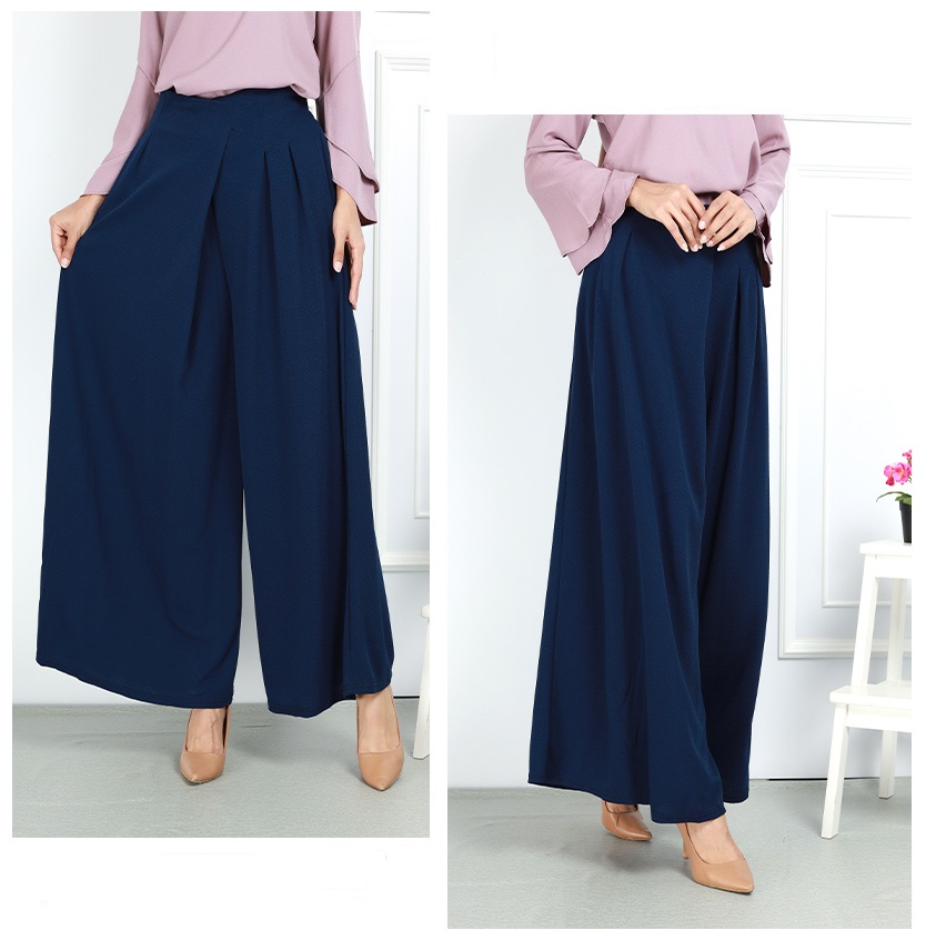 QA-754 CASUAL HIGH WAIST PANTS NAVY BLUE