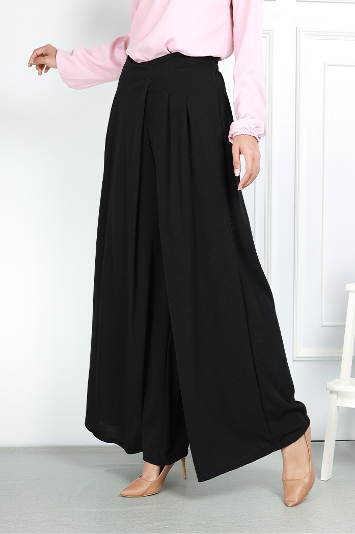 QA-754 CASUAL HIGH WAIST PANTS BLACK