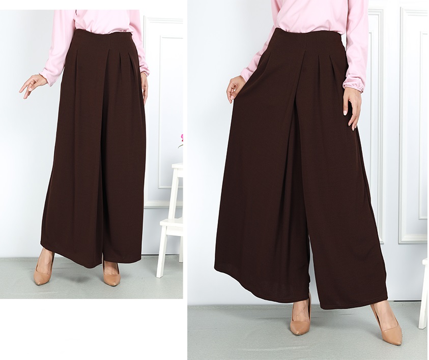 QA-754 CASUAL HIGH WAIST PANTS BROWN