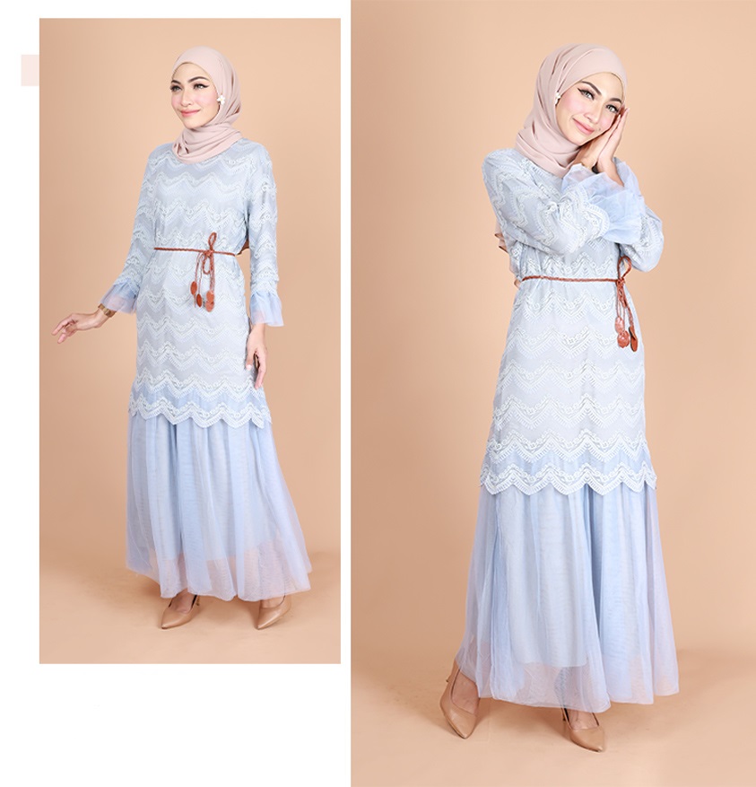 QA-753 ELEGANT MODERN DRESS BLUE